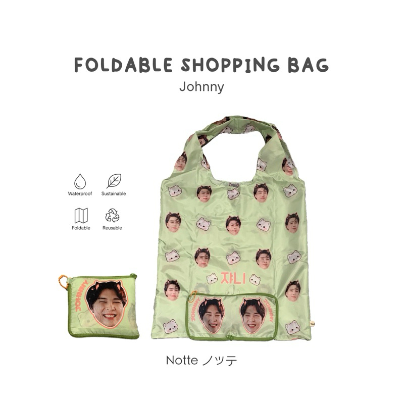 NOTTE - Tas Belanja Lipat Seventeen NCT BTS BT21 TRUZ Kpop / Shopping Bag Lipat Wanita Waterproof Ko