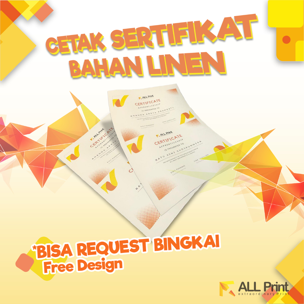 

PRINT/ CETAK PIAGAM PENGHARGAAN CUSTOM