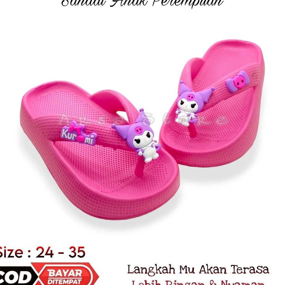 Hilos Sandal Jepit Anak Perempuan Umur 2  1 Tahun Karakter Kuromi  Sendal Lucu Anak Cewek