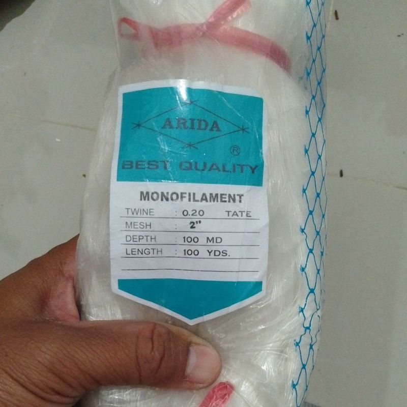 jaring ikan ARIDA 2 INCH 0.20 100MD/100YDS TATE/MATA MENYAMPING JARING ARIDA