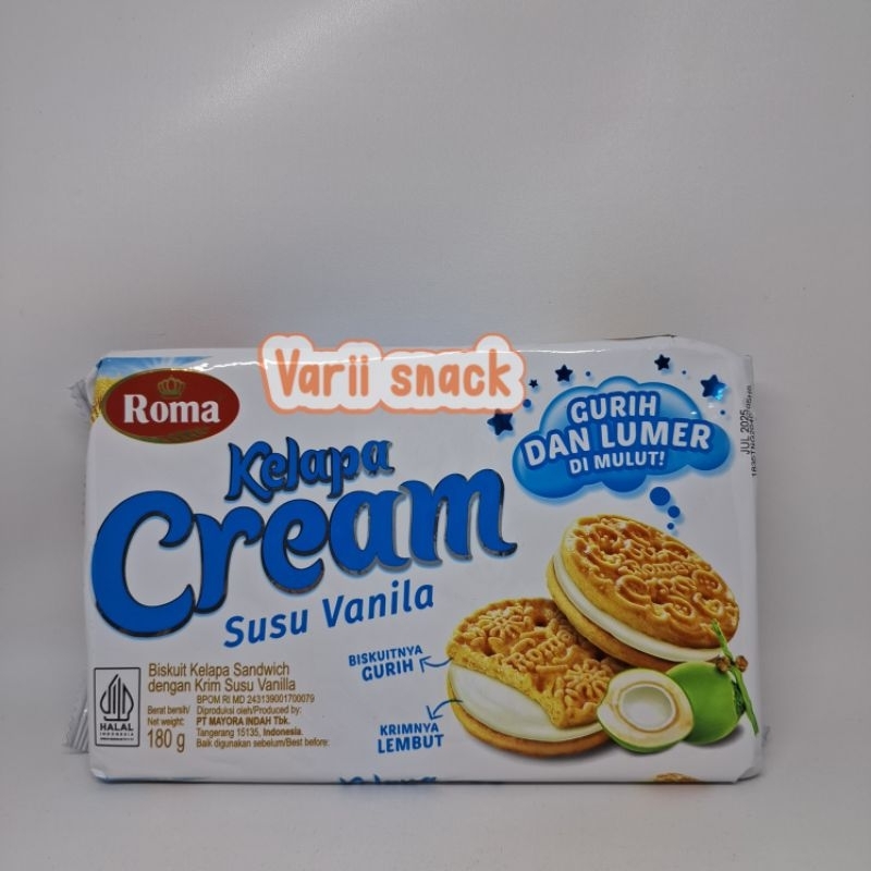 

Roma Kelapa Cream Coklat / Vanila Kotak 180 g