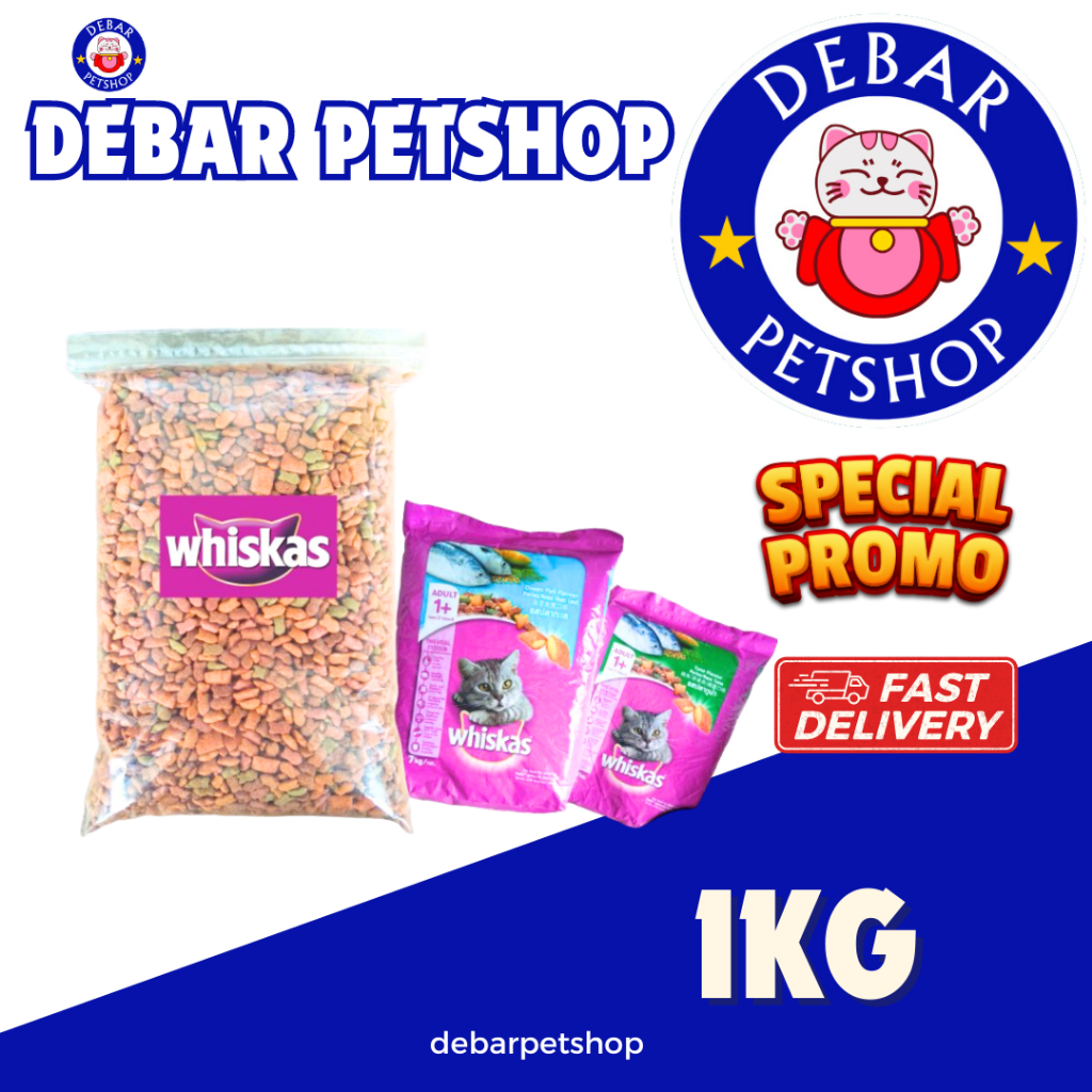 whiskas repack 1kg makanan kucing kering whiskas