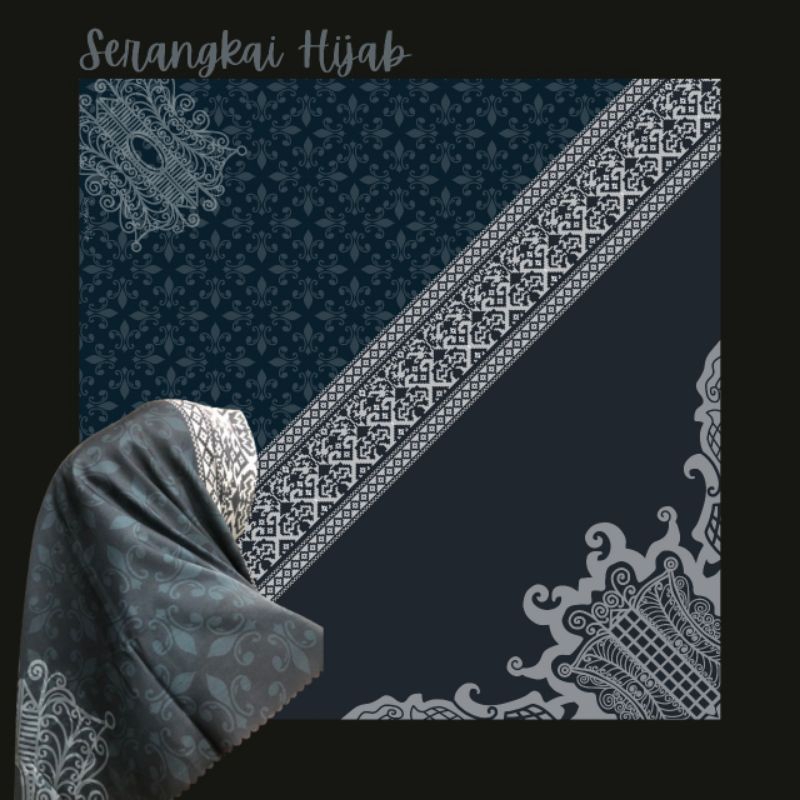 Jilbab motif pintu Aceh bahan premium / Hijab premium motif pintu Aceh
