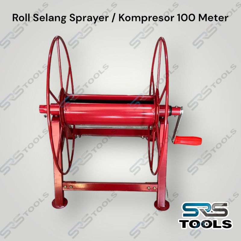 Penggulung / Alat Gulung / Roll Gulungan Selang Air Kompresor Sprayer 100 Meter Hose Winch Reel 100M