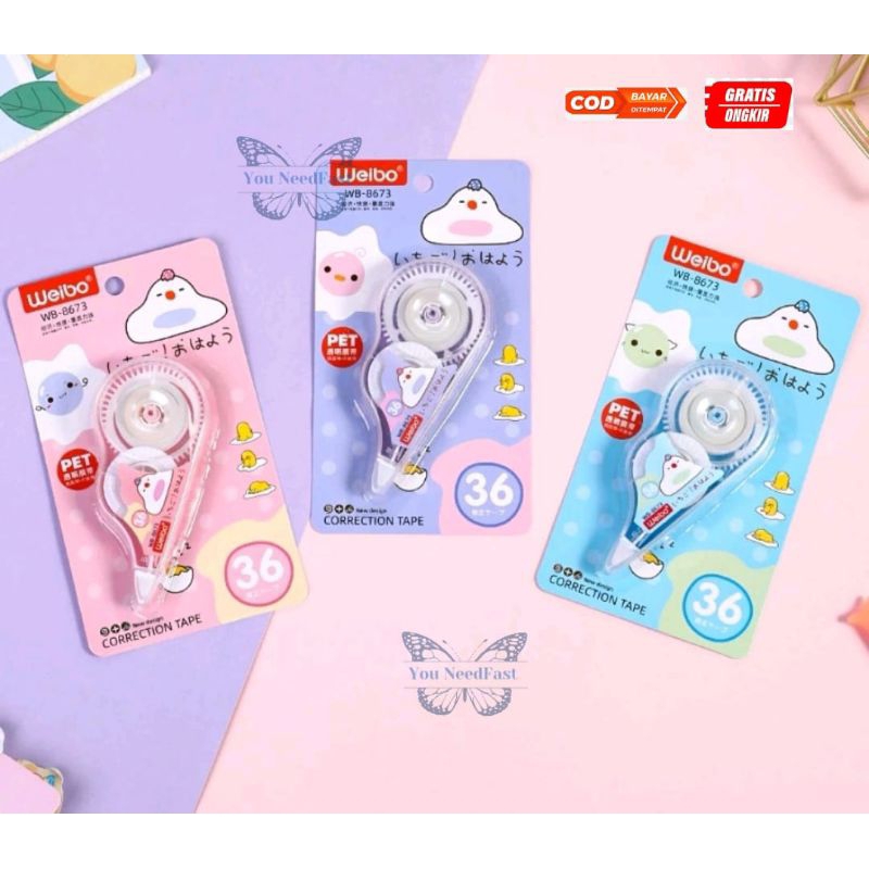 

Tipe X Roll Correction Tape Polos dan Karakter