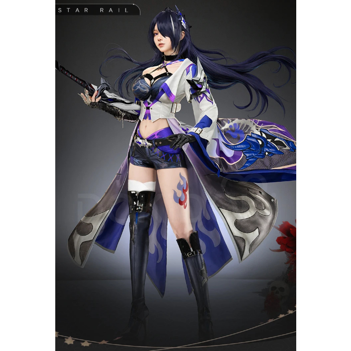 Miaowucos Acheron Cosplay Costume Game Honkai: Star Rail Cosplay Honkai Women Costume Acheron Cospla