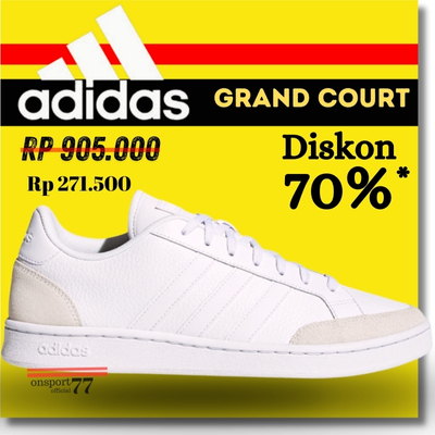 ( GRAND COURT FULL WHITE ) Spatu Sepatu Sneakers Adidas Samba Casual Og Pria Wanita Original Putih G