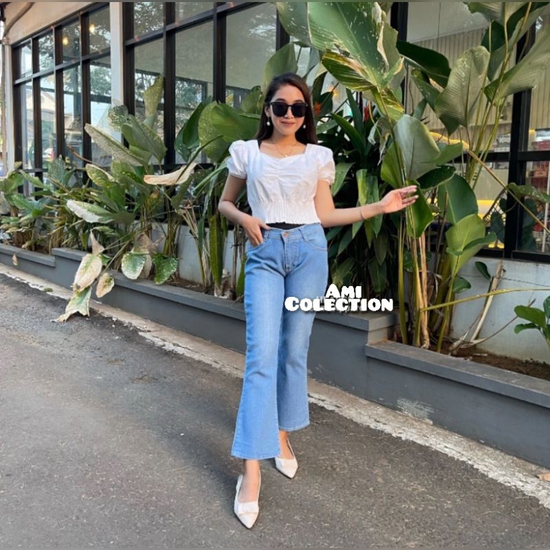 Celana Jeans Cutbray Wanita // ELENA