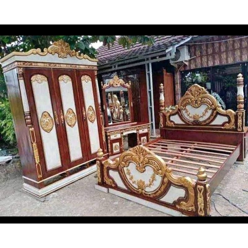 Kamar Set Cinta Dipan Lemari Pakaian Dan meja rias jati