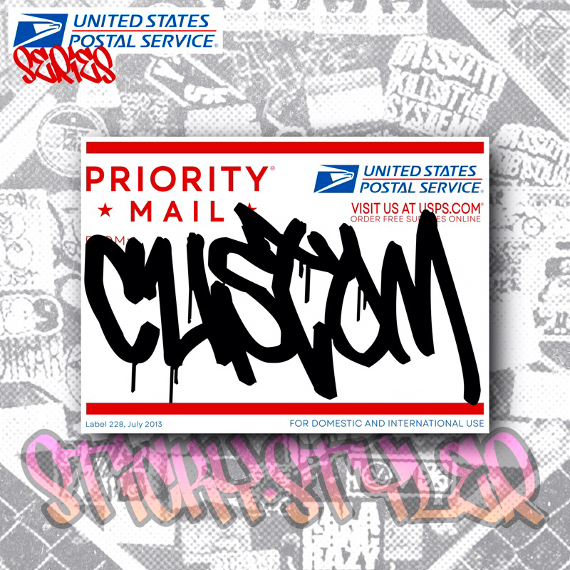 

Sticker Graffiti Custom Priority Mail USPS