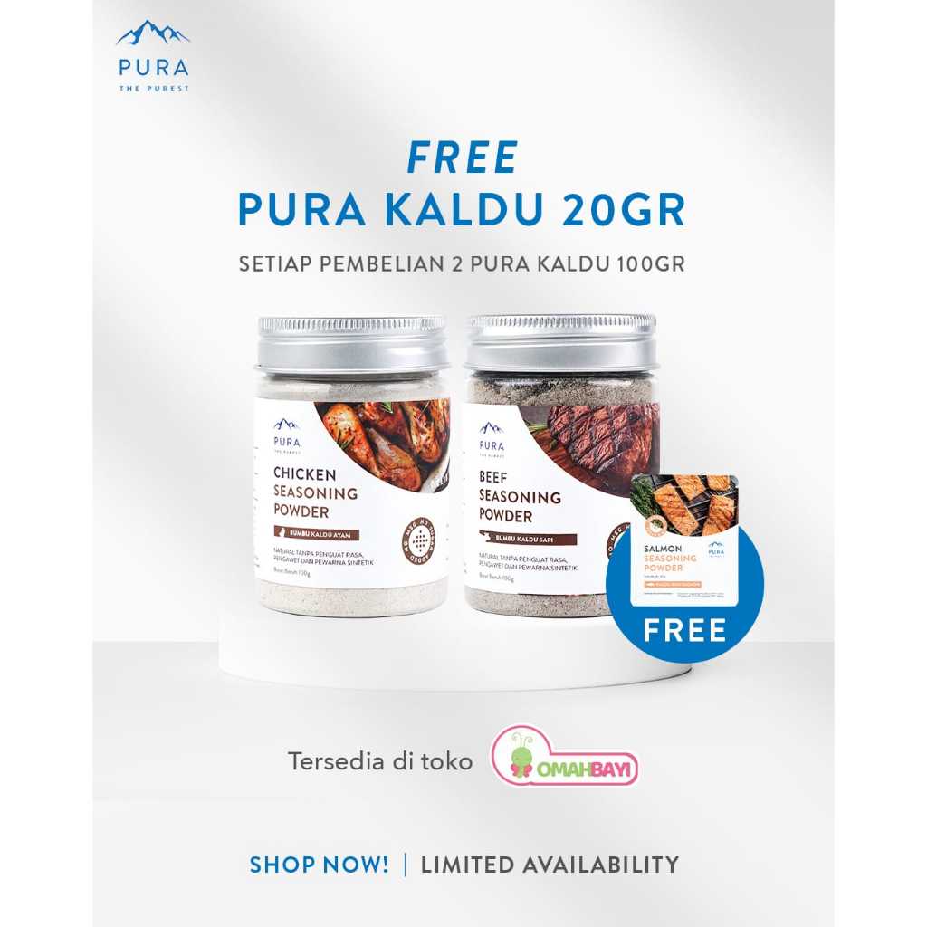 

OMAHBAYI-BELI 2 GRATIS 1 PURA Kaldu Sapi Ayam Jamur Salmon 100 g All Varian FREE 20 Gram