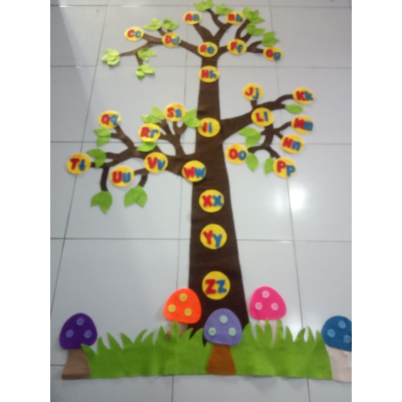 hiasan dinding gambar pohon/ pohon literasi/ pohon dan  jamur / pohon angka/ pohon huruf
