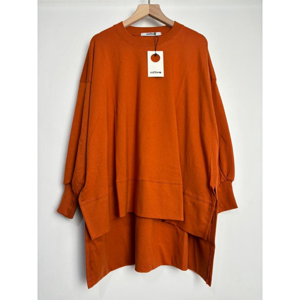 Kaos Polos Tunik Wanita Oversize Ld130 Lengan Panjang Atasan Wanita Jumbo Ld130