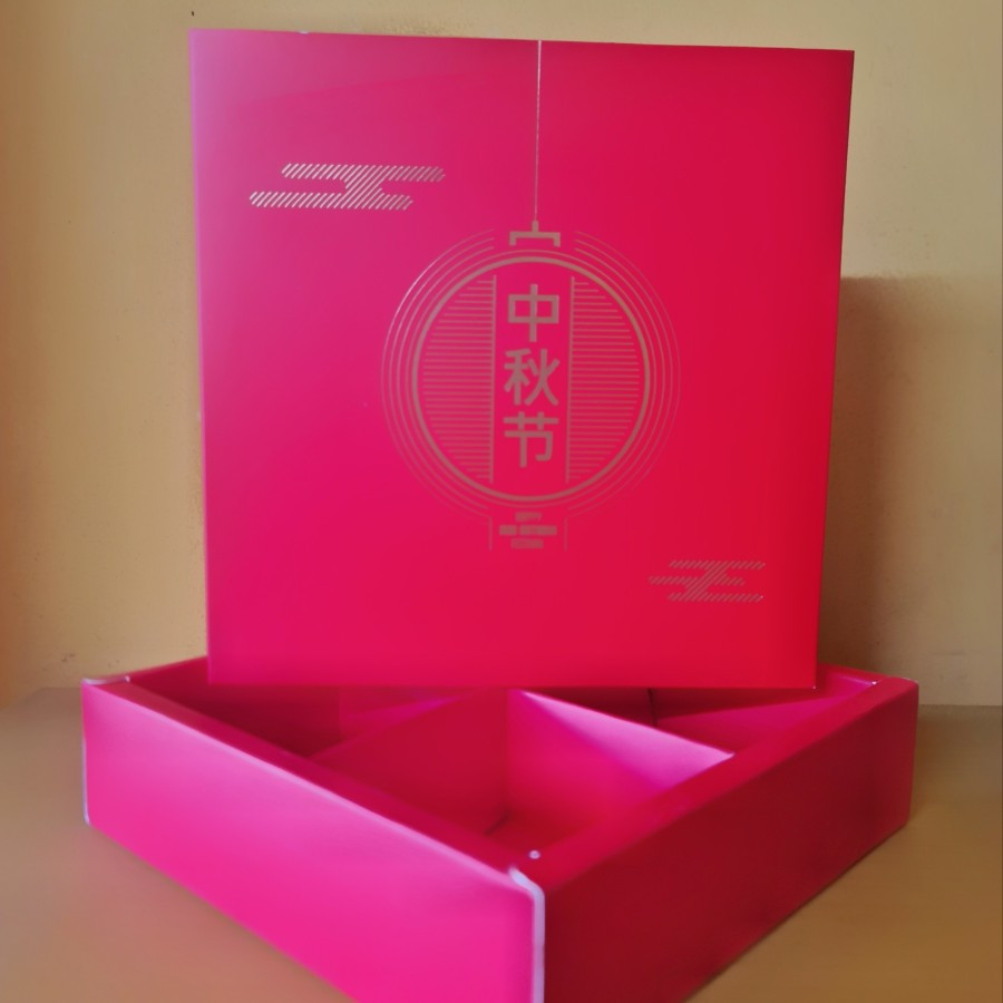 

5 pcs Kotak Mooncake 100gr Sekat 4 Kardus Box Kue Bulan Mid Autumn Red