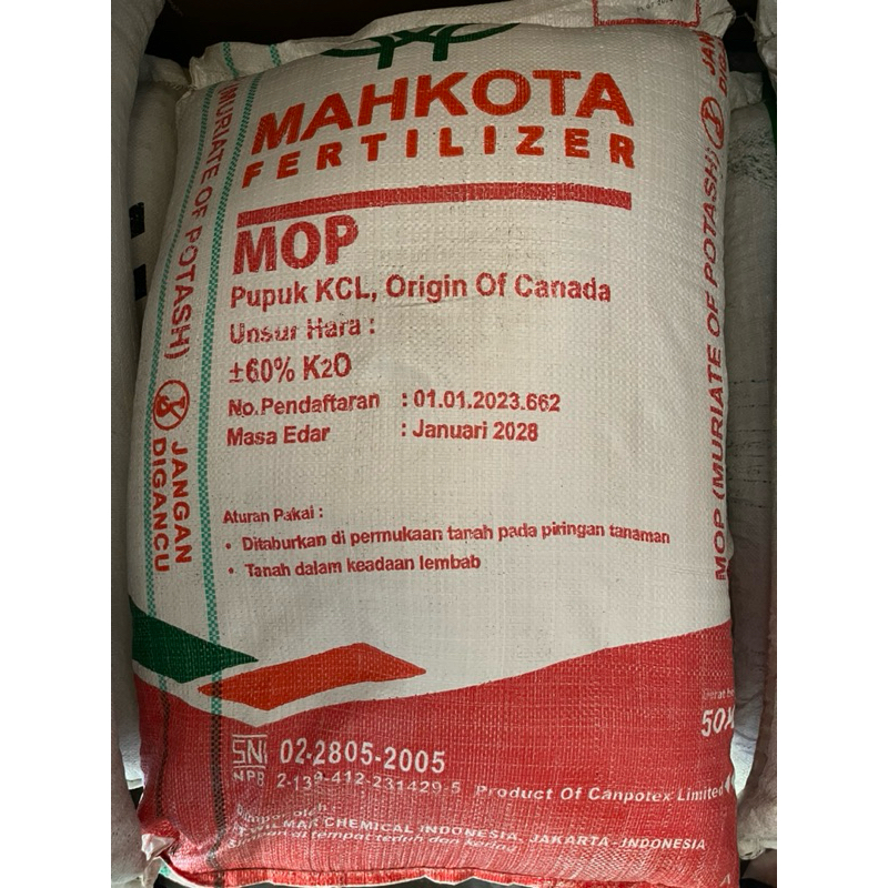 PUPUK KCL MAHKOTA KEMASAN 1KG