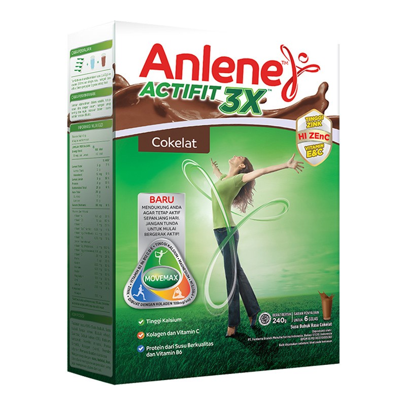 

Anlene Actifit 3X Susu Bubuk Dewasa Cokelat 240 g