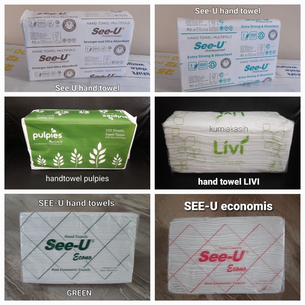 tisu tissu hand towel multifold see-u premium see-u red / see u green DUS-AN