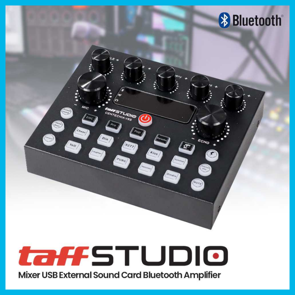 TaffSTUDIO Mixer USB External Sound Card Bluetooth Amplifier - V8S