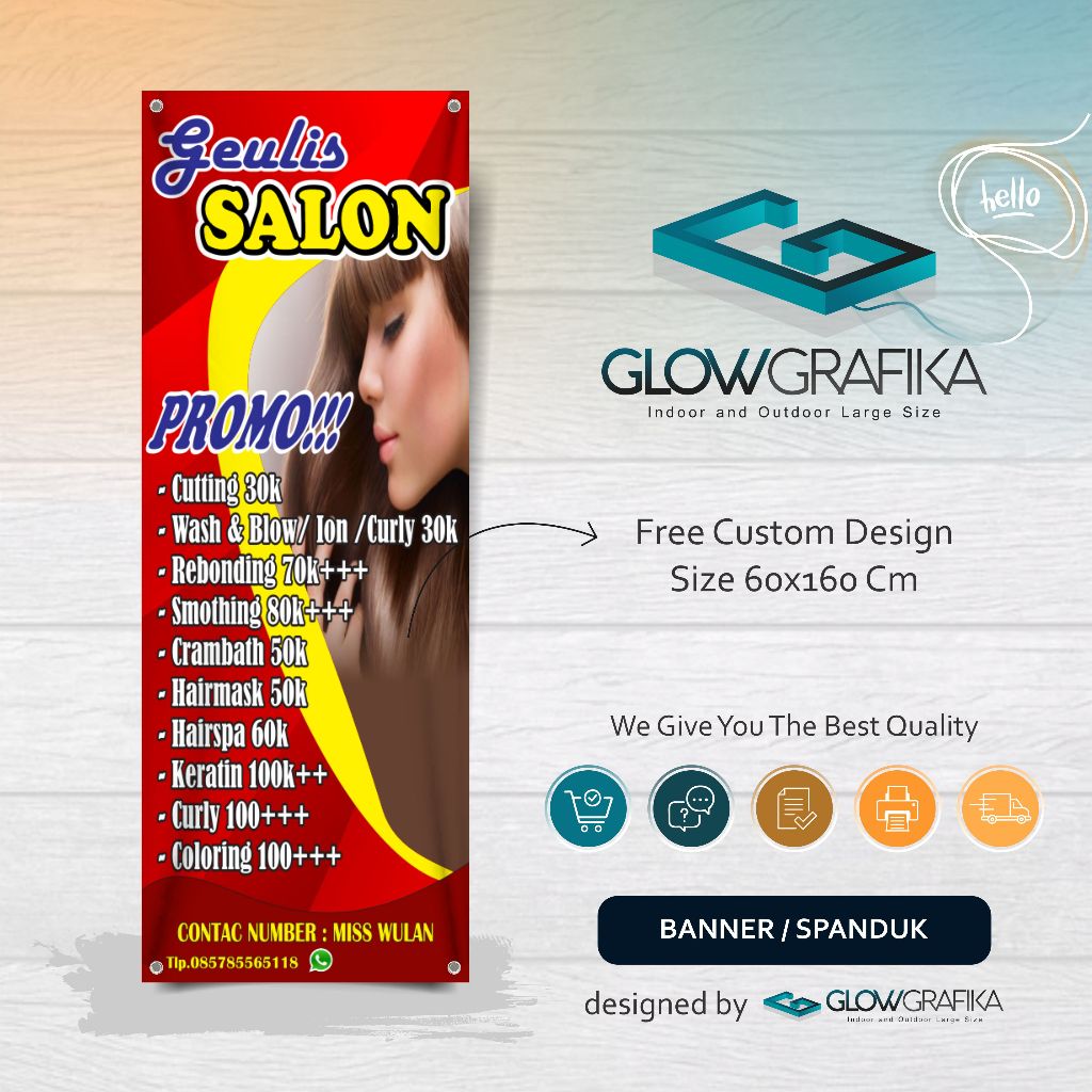 Cetak Spanduk Banner Salon Promo Custom Nama
