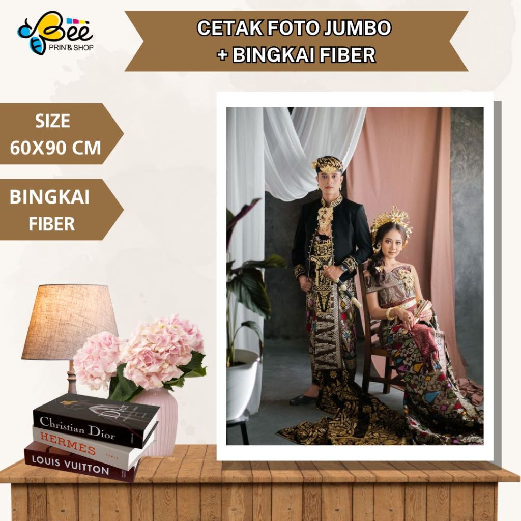 CETAK FOTO BINGKAI 24R 60X90CM + BINGKAI FIBER FIGURA , Cetak Foto Besar