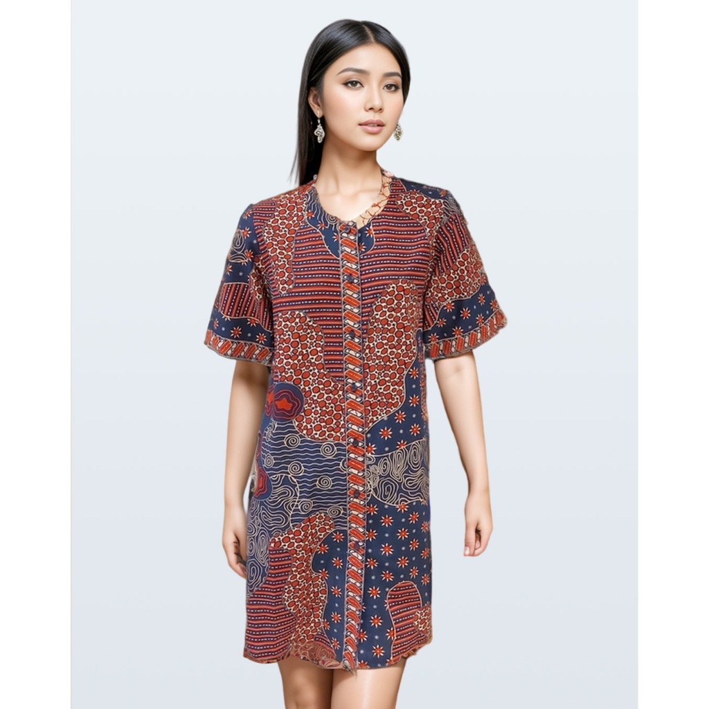 DAYS by Danar Hadi Dress Batik Motif Sekar Jagad Modern - Merah