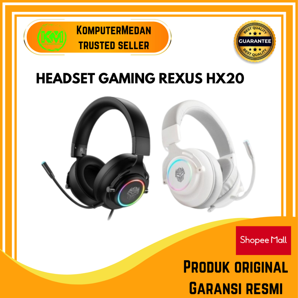 Rexus HEADSET GAMING HX20 USB V.7.1 (LED) + RGB LIGHT Mic