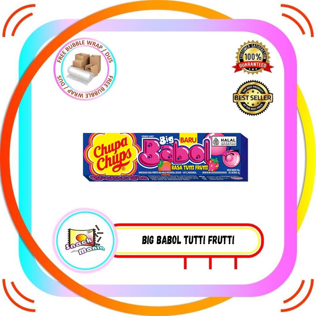 

Big Babol Gummy Candy Tutti Frutti 20 gr 1 pc Permen Karet Tuti Fruti