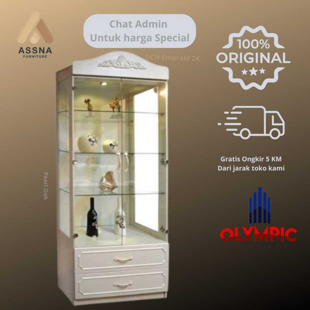 Lemari Hias Pajangan  2 Pintu Olympic DCH Emerald 2K
