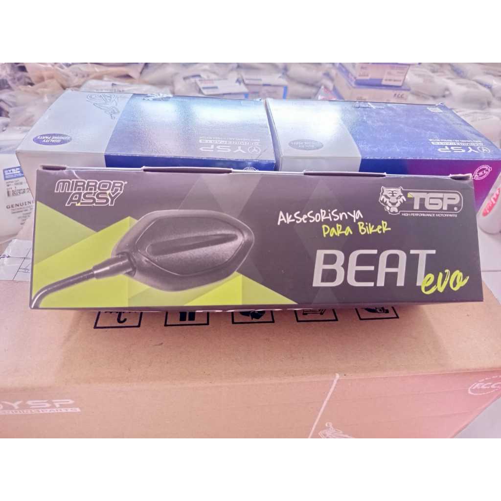 Spion Motor TGP Beat Evo Honeycomb Hitam - Kaca Cembung Anti Blind Spot untuk Honda