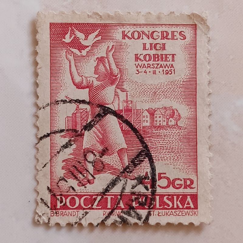 

(AD) Perangko Polandia 1952 Women's League Congress 45 gros Used