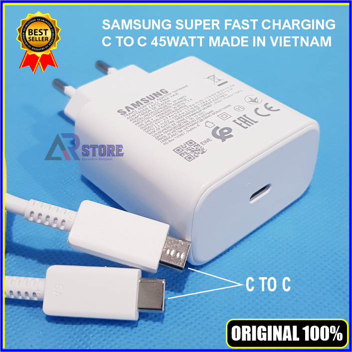 Charger Samsung Galaxy M55 Fast Charging 45 Watt Kabel C to C Original Samsung 100% AR94