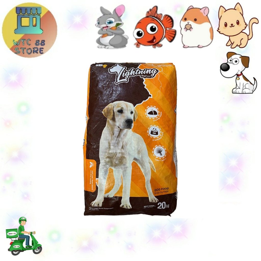 

23bagusmenshop - Lightning Dog Food 8kg / 20kg Makanan Anjing Kering Premium Grab Gojek
