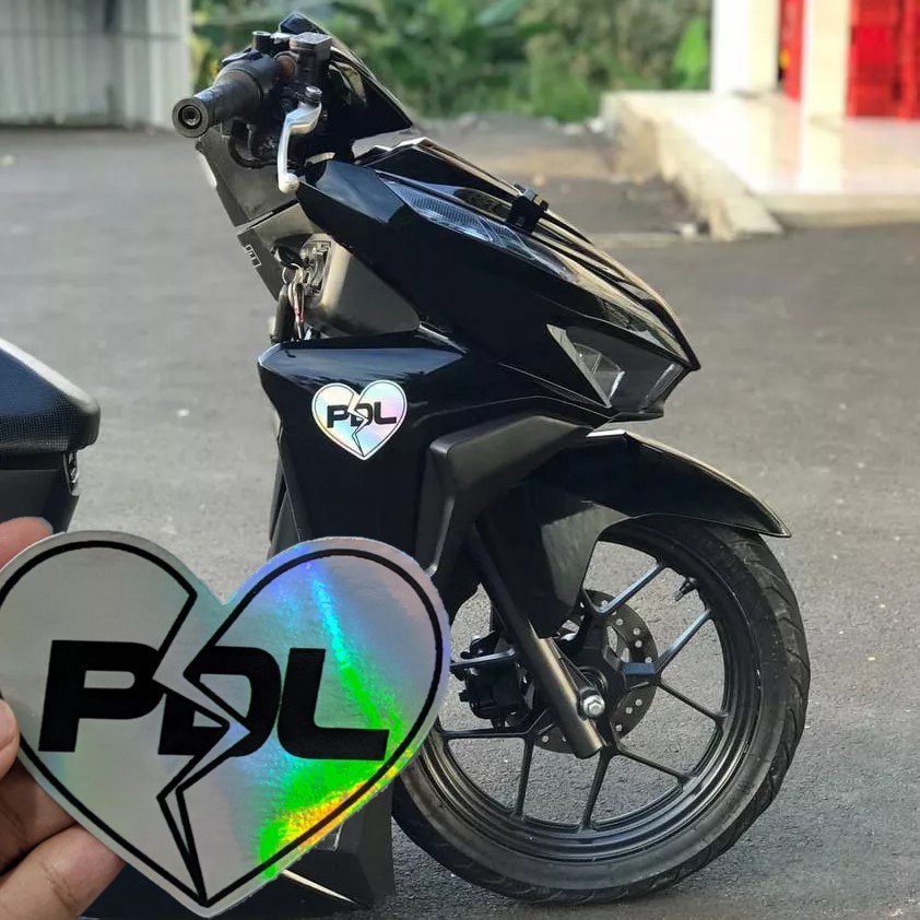 Stiker PDL Heartbreak Love Logo Viral Variasi Motor Terbaru Keren Reflektive 3d 1 Pasang Sticker