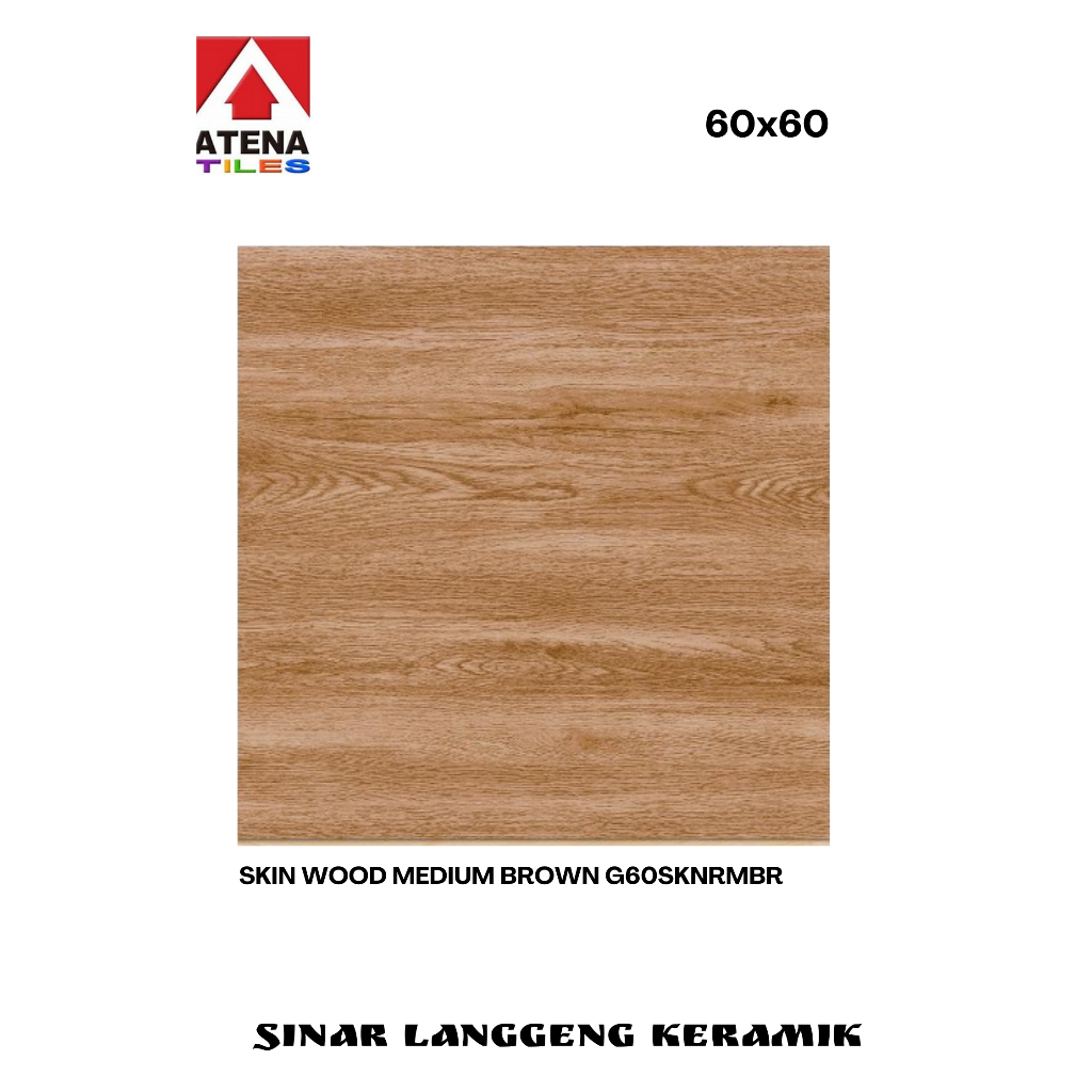 GRANIT ATENA/SKIN WOOD MEDIUM BROWN G60SKNRMBR/60x60/LANTAI