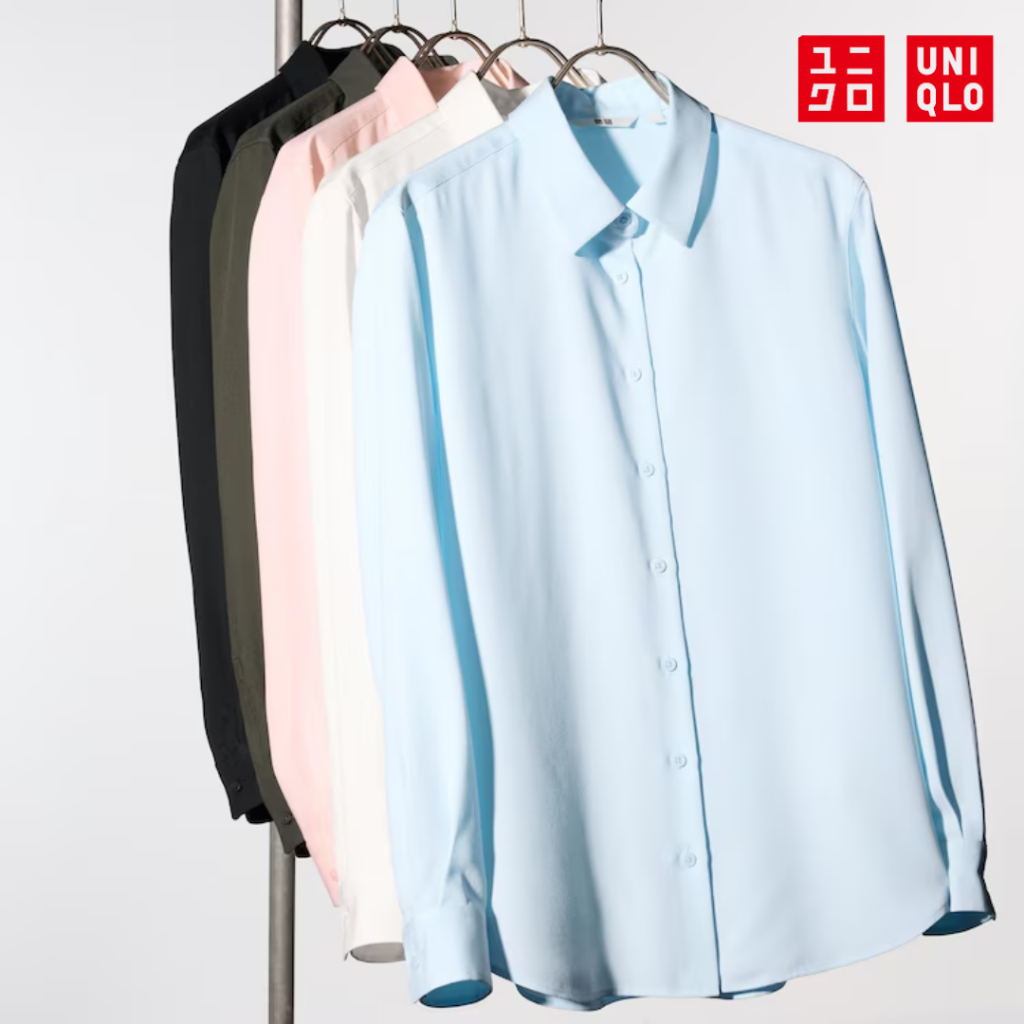 SALE Uniqlo Blouse Kemeja Rayon Wanita