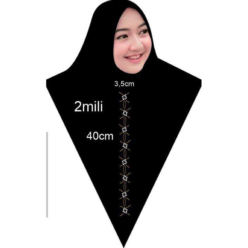 Payet Mote Gosok Press Jilbab kerudung Bergo pakaian muslim swarovski