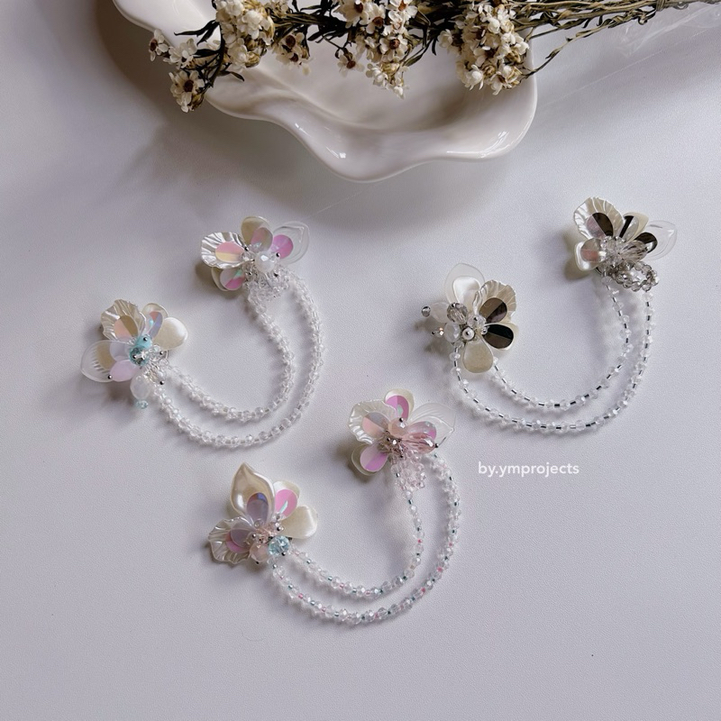 ZINNIA BROOCH BAJU KERAH KEMEJA - PREMIUM CRYSTAL STATEMENT BROOCH JUNTAI MANIK PAYET BEADS PEARL MU