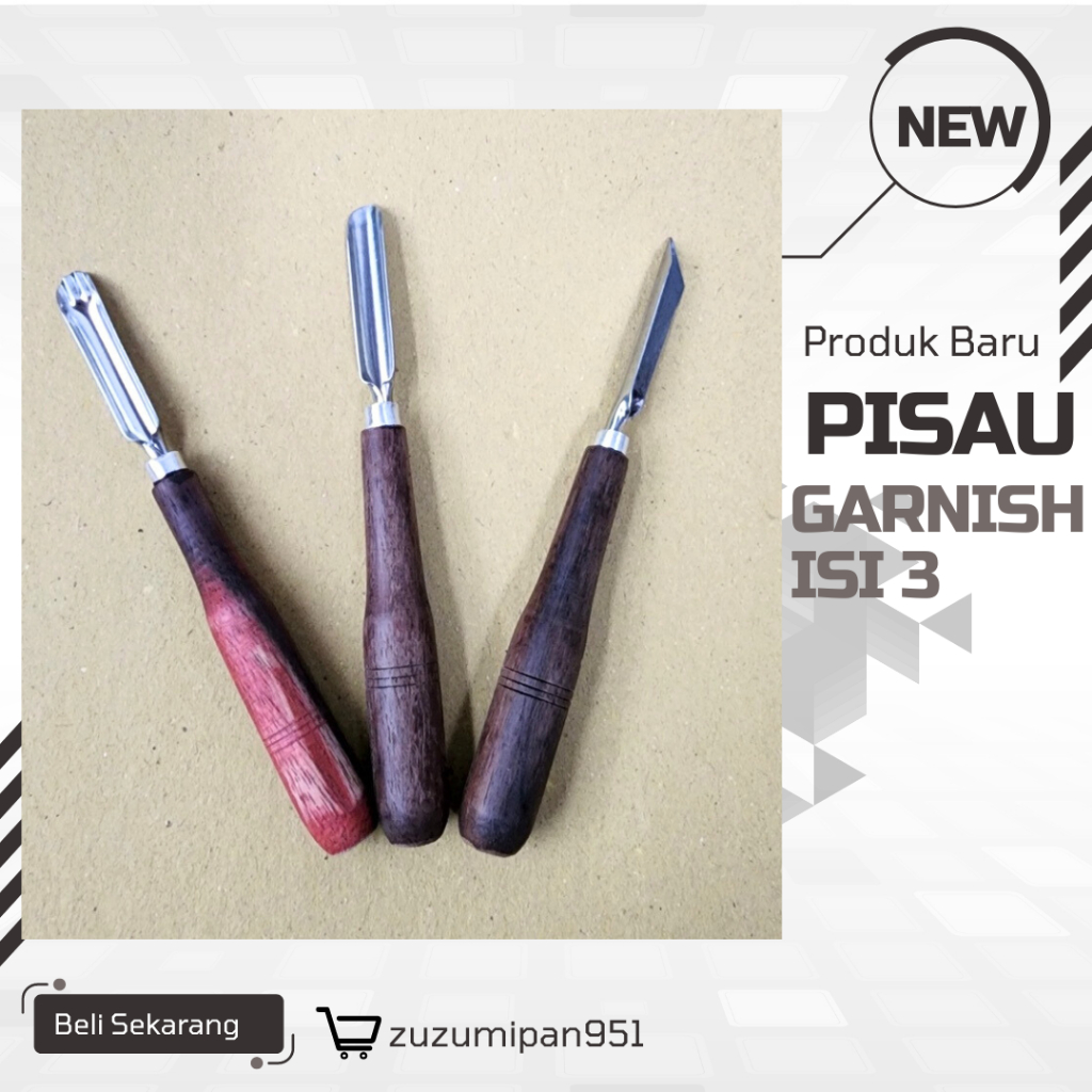 PROMO SPESIAL|Set Pisau Ukir Premium|Set 3 Pisau Ukir untuk Buah dan Sayur - Ketajaman dan Kualitas