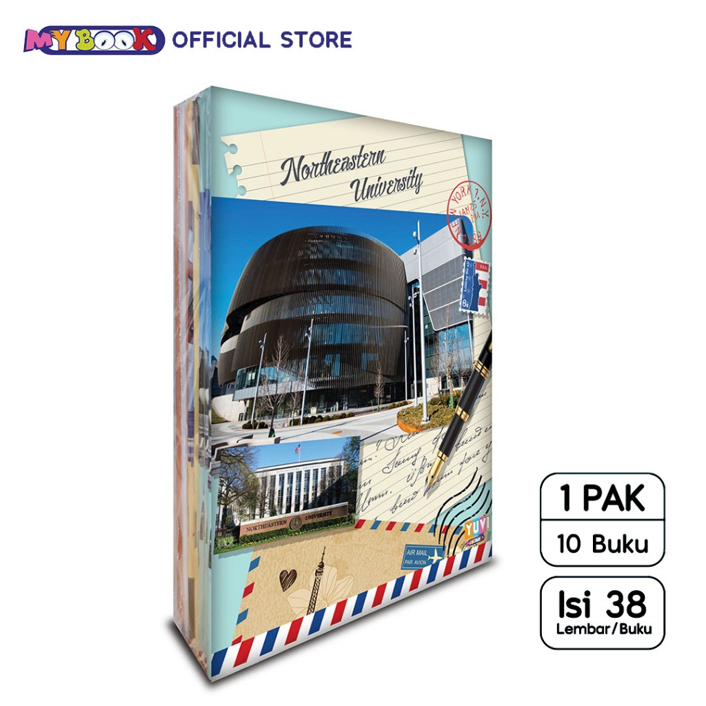 

[Whispers] My Book Yuvi Buku Tulis Postcard University 38 Lembar - 10 Buku