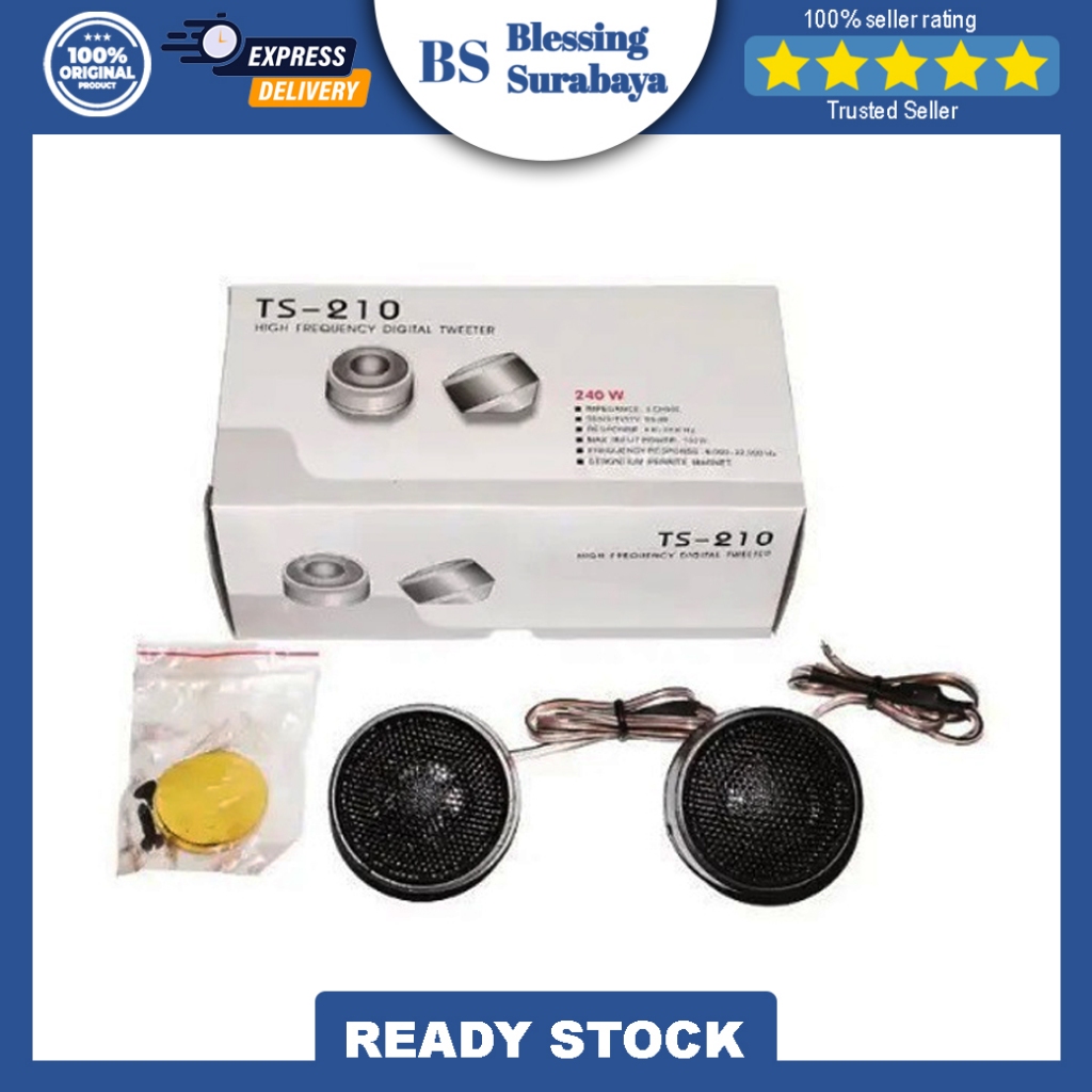 Speaker Mobil Tweeter TS-210 240W Hitam.