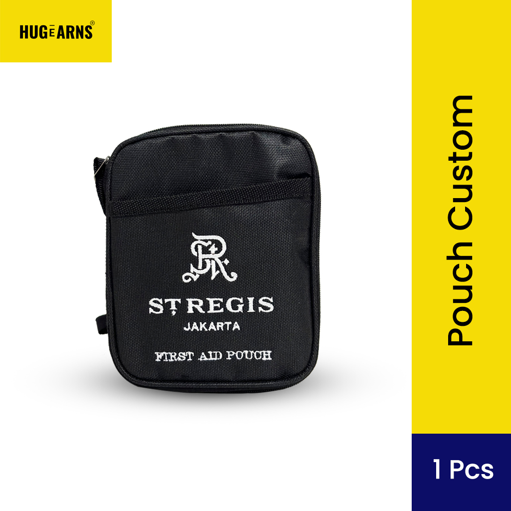 HUGeARNS - Pouch Travel Custom Tas Selempang Custom / Pouch Custom Design Logo Nama / Pouch Travel S