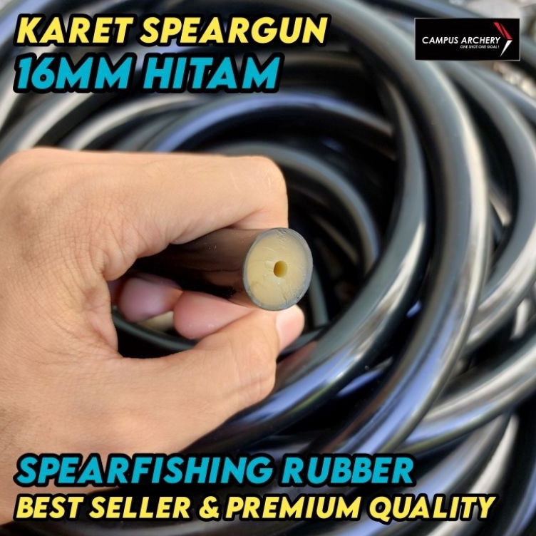 KODE A92D Karet Speargun 16mm Hitam Bukan Primeline Rob Allen Spearfishing Rubber Premium