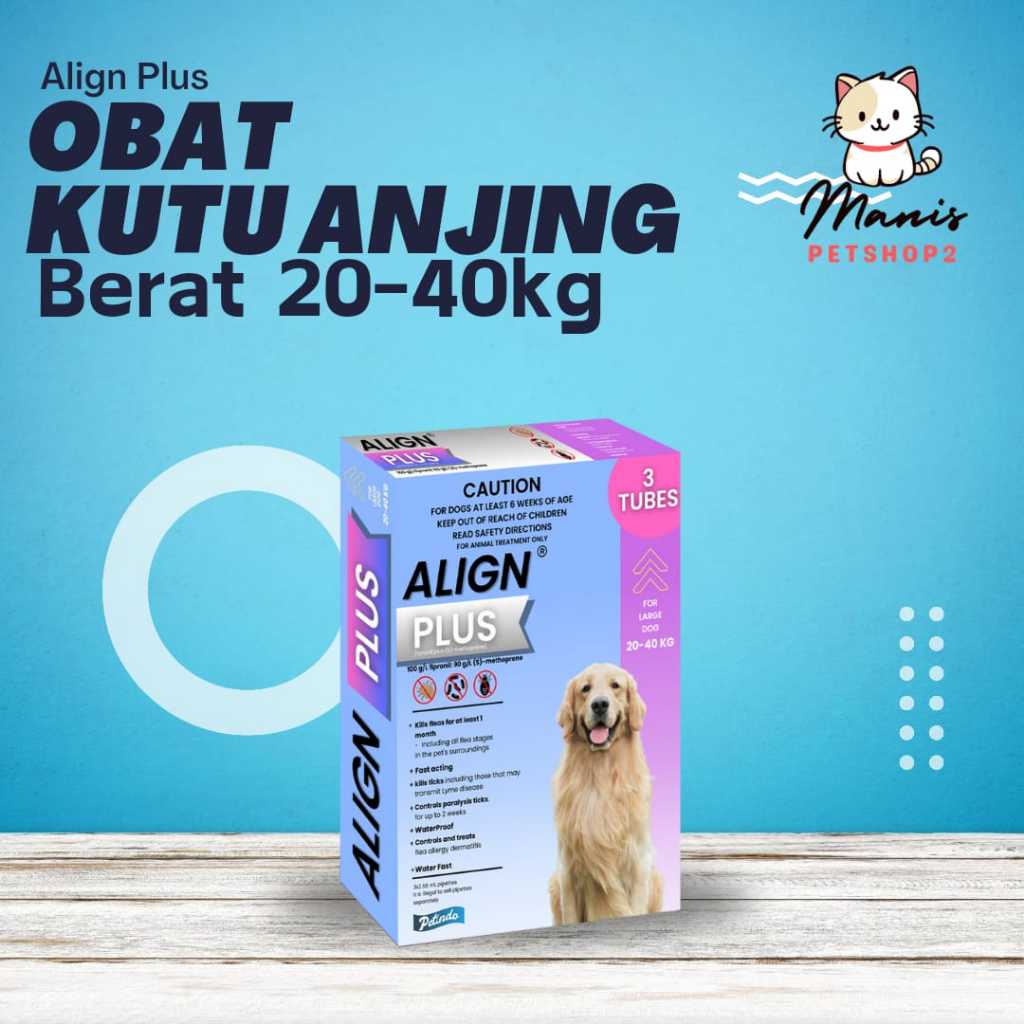(1 TUBE)PETINDO ALIGN PLUS LARGE DOG - Obat kutu anjing 20-40kg