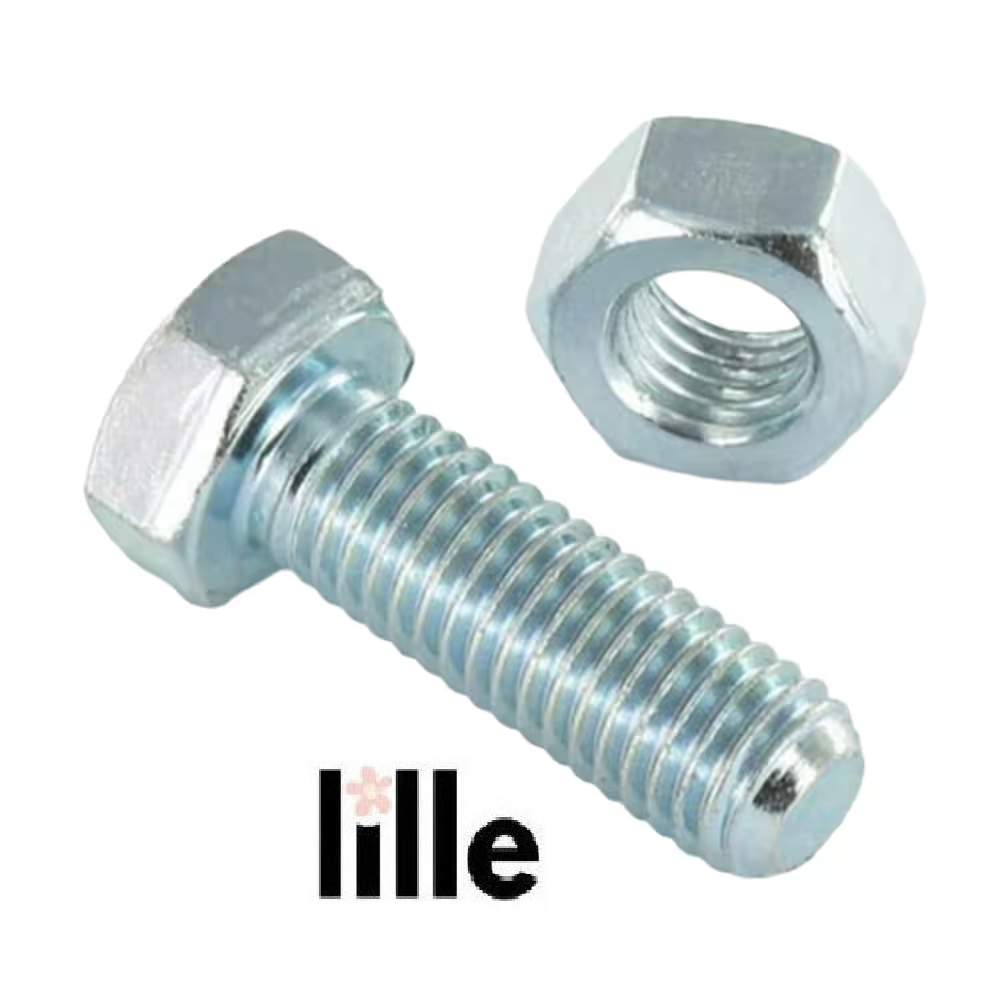 Mur Baut Putih m 4 x 25 mm Hex Bolt Nut Galvanis M4 x 2.5 cm Baut Kepala Hexagonal Kunci 7 mm
