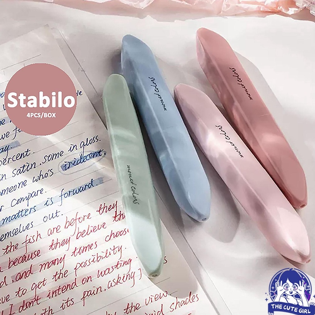 

KODE S23E 4pcsBox Soft Tip Stabilohighlighter Softhead highvalue student with color marker berkapasitas besar hand account pen Stazionario Stazionario