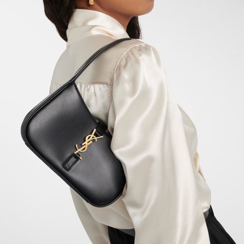 Original Saint Laurent YSL Le 5 A 7 Mini Hobo Bag in Smooth Leather