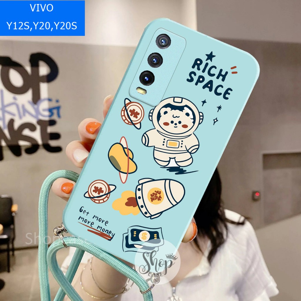 Softcase Motif + Tali  VIVO Y20 VIVO Y12S VIVO Y20S Case VIVO Y20 VIVO Y12S VIVO Y20S Case murah Cas