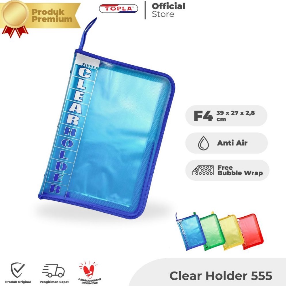 

KODE B63J TOPLA Clear Holder 555 Dokumen Keeper resleting map ijazah rapor ukuran F4 isi 1246 File