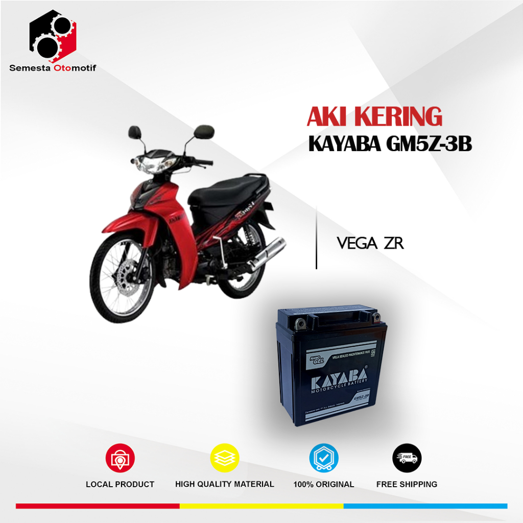 Aki Motor Vega ZR KAYABA GM5Z-3B Aki Kering