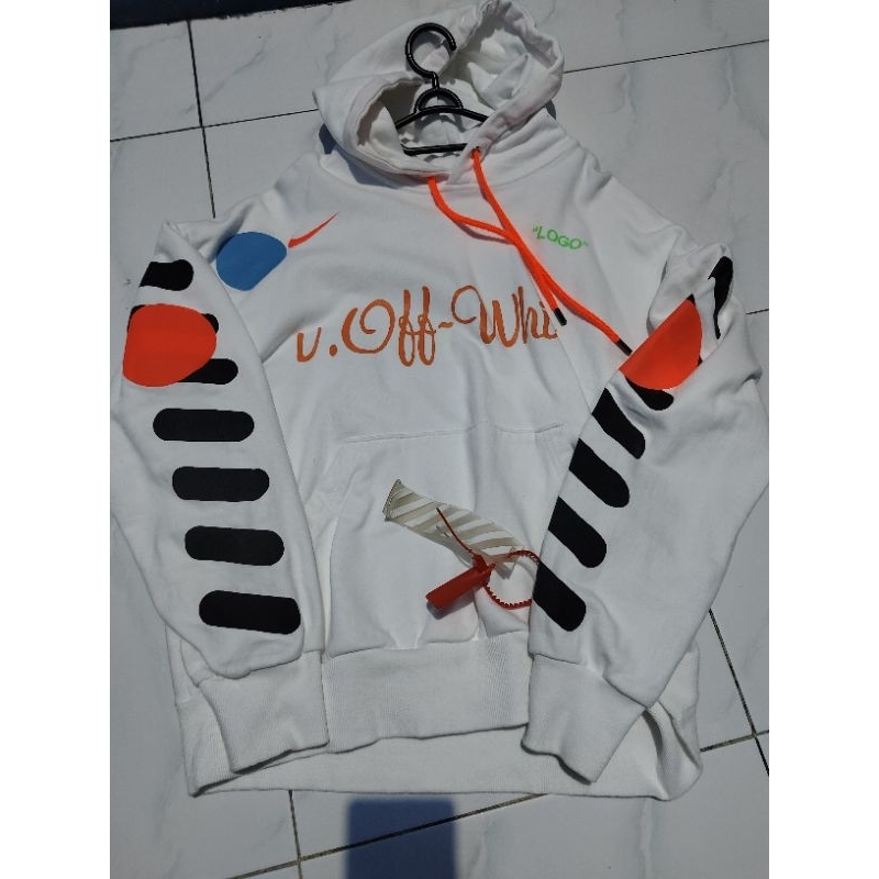 HOODIE OFF WHITE X NIKE MERCURIAL WHITE GLOWING IN THE DARK SECOND ORIGINAL MURAH TRIFTING